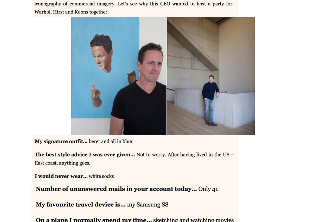 Philipp Humm featured in Art Gorgeous magazine.