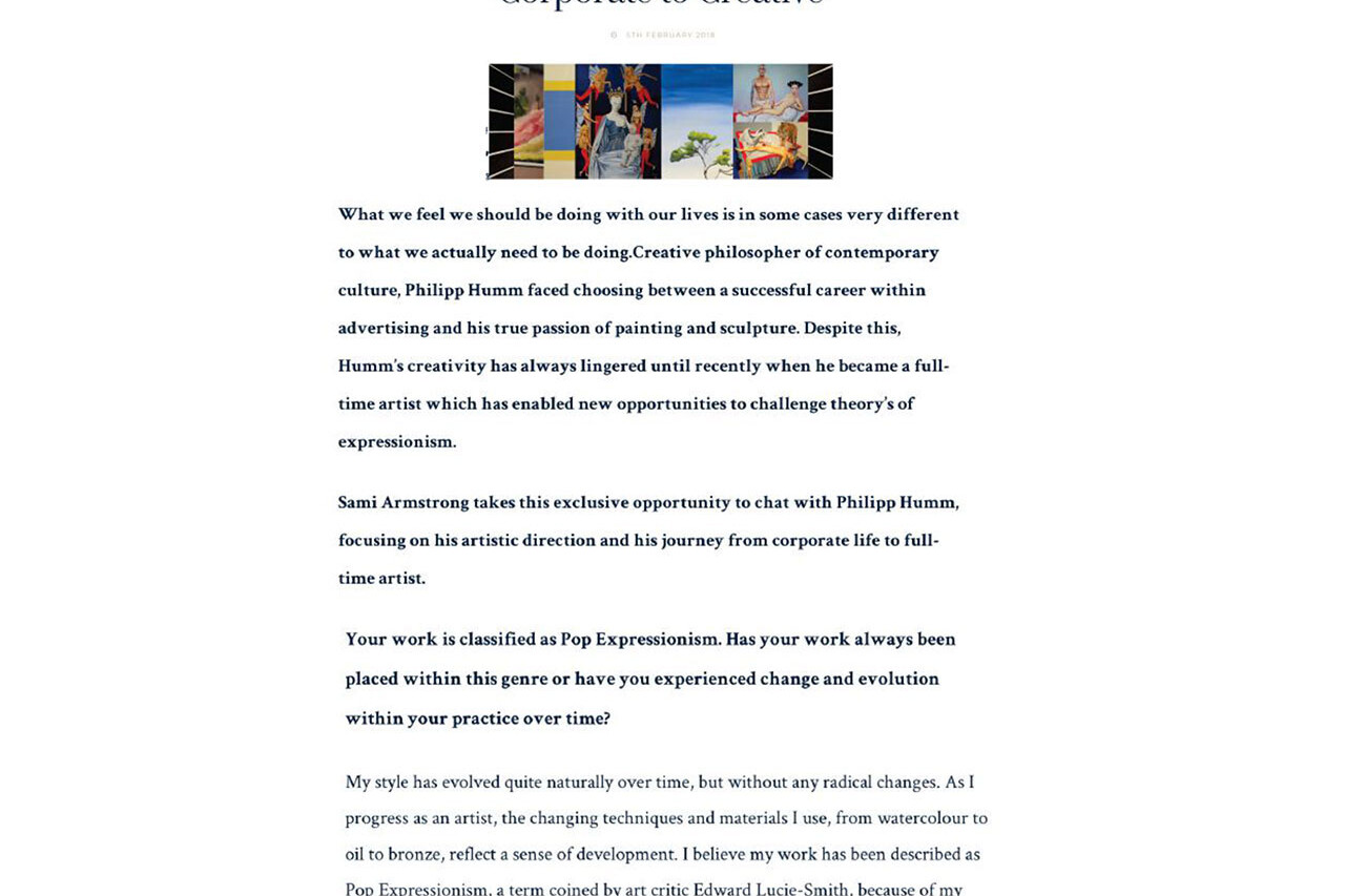 Artist Philipp Humm interviewed by Miro Magazine.