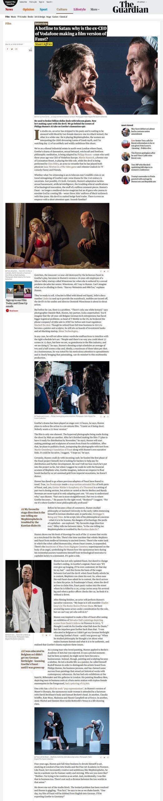The Guardian press coverage of Philipp Humm.