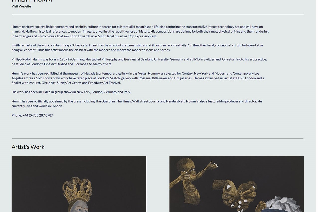 Exhibition coverage of Philipp Humm at the Saatchi Gallery StART Art Fair.