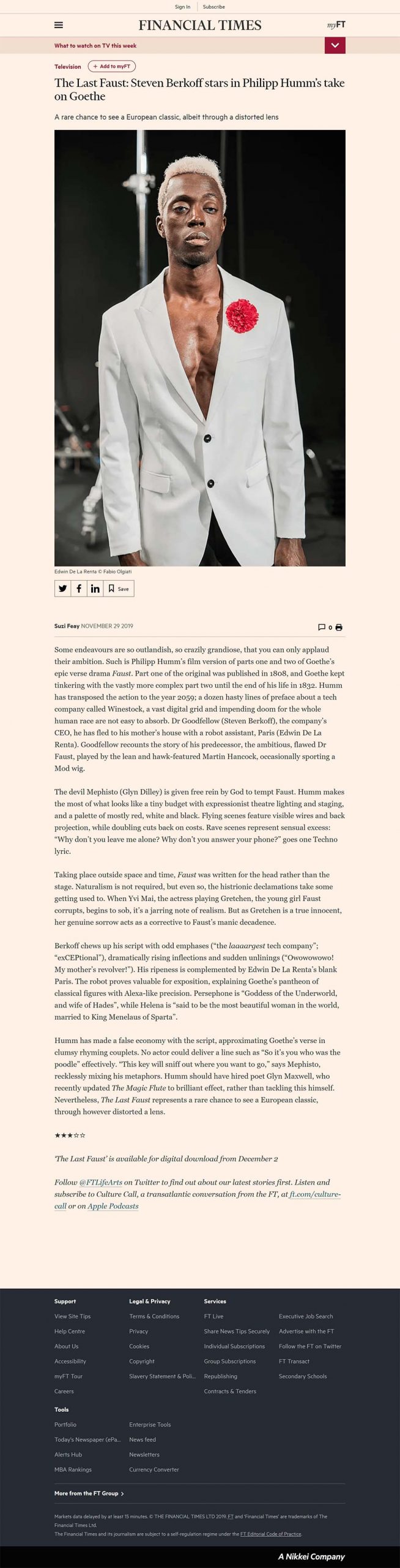 Financial Times feature on The Last Faust by Philipp Humm