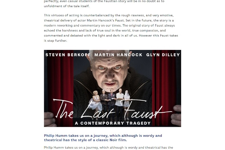 Britficks review of Philipp Humm's The Last Faust.
