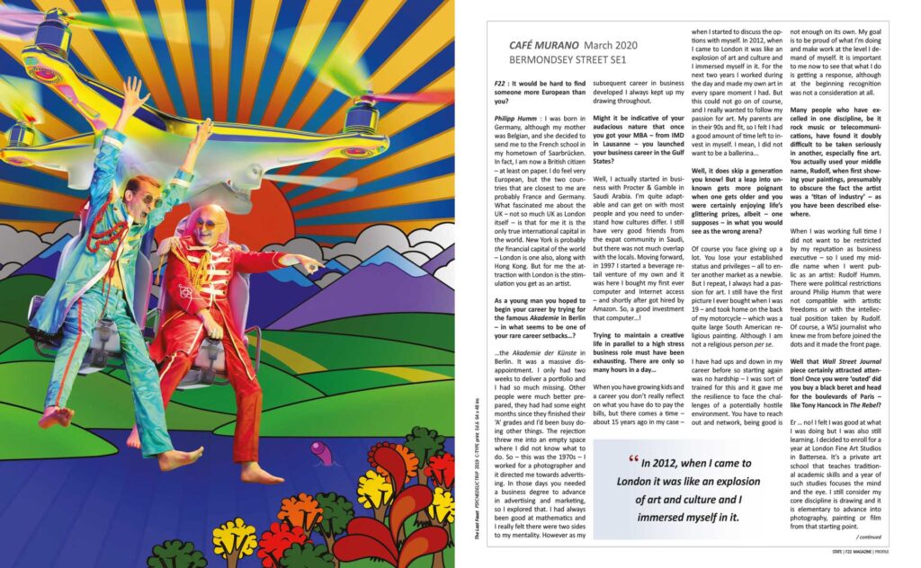 F22 Magazine editorial profile on artist Philipp Humm and his filmography