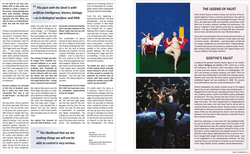 F22 Magazine editorial profile on artist Philipp Humm and his photography