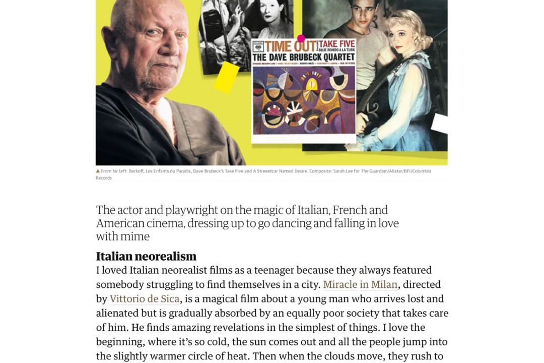 The Guardian interview on the collaboration between Steven Berkoff and Philipp Humm
