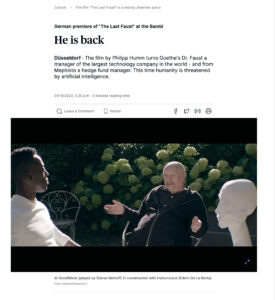 Rheinische Post article "He's back" about artist Philipp Humm